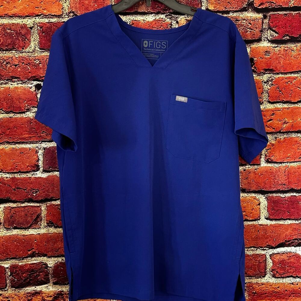 Figs Royal Blue V-Neck Short Sleeve Medical Top